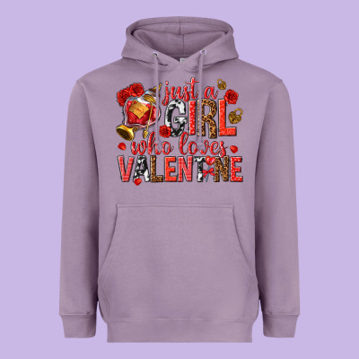 Heavyweight Hoodie just a girl who loves valentine