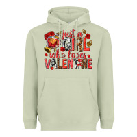 Matcha just a girl who loves valentine Heavyweight Hoodie - texasbilliewilder