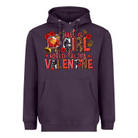Plum just a girl who loves valentine Heavyweight Hoodie - texasbilliewilder