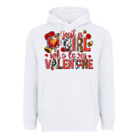 White just a girl who loves valentine Heavyweight Hoodie - texasbilliewilder
