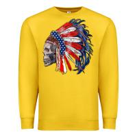 Lemon american indian headdress with skull Premium Sweatshirt - RanaPortraitStore