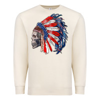 Sandshell american indian headdress with skull Premium Sweatshirt - RanaPortraitStore