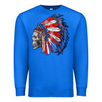 True Royal american indian headdress with skull Premium Sweatshirt - RanaPortraitStore