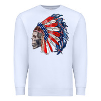 White american indian headdress with skull Premium Sweatshirt - RanaPortraitStore