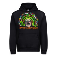 Black Western Happy St. Patrick's Day Cow Rainbow Urban Hoodie - Artiststas