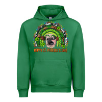 Emerald Western Happy St. Patrick's Day Cow Rainbow Urban Hoodie - Artiststas