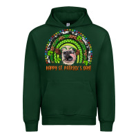 Forest Green Western Happy St. Patrick's Day Cow Rainbow Urban Hoodie - Artiststas