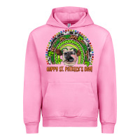 Fuchsia Pink Western Happy St. Patrick's Day Cow Rainbow Urban Hoodie - Artiststas