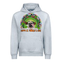 Heather Grey Western Happy St. Patrick's Day Cow Rainbow Urban Hoodie - Artiststas