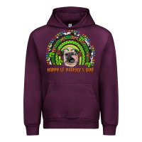 Mauve Wine Western Happy St. Patrick's Day Cow Rainbow Urban Hoodie - Artiststas