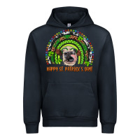 Navy Western Happy St. Patrick's Day Cow Rainbow Urban Hoodie - Artiststas