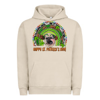 Pigment French Oak Western Happy St. Patrick's Day Cow Rainbow Urban Hoodie - Artiststas