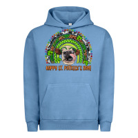 Pigment Pebble Blue Western Happy St. Patrick's Day Cow Rainbow Urban Hoodie - Artiststas