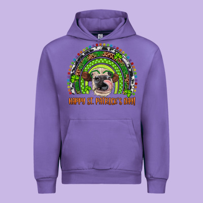 Western Happy St. Patrick's Day Cow Rainbow Urban Hoodie Designed By Artiststas