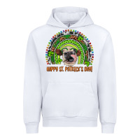 White Western Happy St. Patrick's Day Cow Rainbow Urban Hoodie - Artiststas