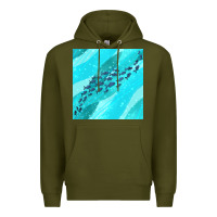 Army Green fish and sea seamless pattern Premium Hoodie - BundleAndBundleShop