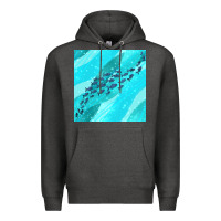 Charcoal Heather fish and sea seamless pattern Premium Hoodie - BundleAndBundleShop