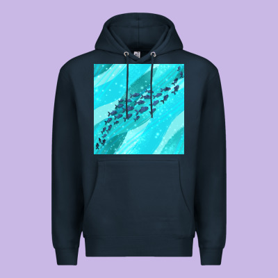 Fish And Sea Seamless Pattern Premium Hoodie Designed By Bundleandbundleshop