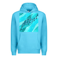 Ocean Blue fish and sea seamless pattern Premium Hoodie - BundleAndBundleShop