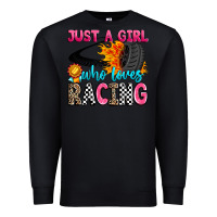 Black just a girl who loves racing Premium Sweatshirt - Zillion Design Studio