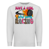 Dove Grey just a girl who loves racing Premium Sweatshirt - Zillion Design Studio
