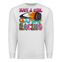 Oatmeal Heather just a girl who loves racing Premium Sweatshirt - Zillion Design Studio