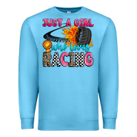 Ocean Blue just a girl who loves racing Premium Sweatshirt - Zillion Design Studio