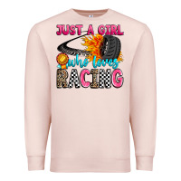 Pale Pink just a girl who loves racing Premium Sweatshirt - Zillion Design Studio