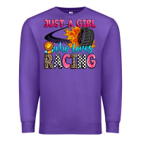 Purple just a girl who loves racing Premium Sweatshirt - Zillion Design Studio
