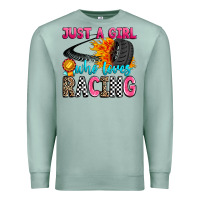 Just A Girl Who Loves Racing Premium Sweatshirt | Teevron
