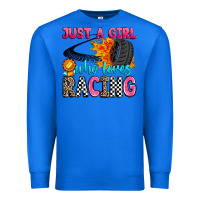 True Royal just a girl who loves racing Premium Sweatshirt - Zillion Design Studio