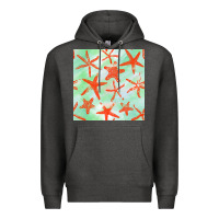 Charcoal Heather starfish seamless pattern Premium Hoodie - BundleAndBundleShop