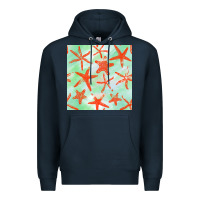 Navy starfish seamless pattern Premium Hoodie - BundleAndBundleShop