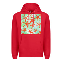 Red starfish seamless pattern Premium Hoodie - BundleAndBundleShop