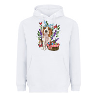 White Easter Beagle Heavyweight Hoodie - RanaPortraitStore