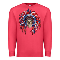 Cardinal american flag indian headdress with skull Premium Sweatshirt - RanaPortraitStore