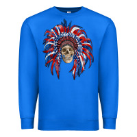 True Royal american flag indian headdress with skull Premium Sweatshirt - RanaPortraitStore