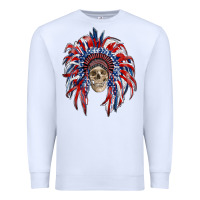 White american flag indian headdress with skull Premium Sweatshirt - RanaPortraitStore