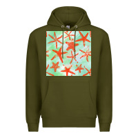 Army Green starfish seamless pattern Premium Hoodie - BundleAndBundleShop