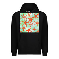 Black starfish seamless pattern Premium Hoodie - BundleAndBundleShop