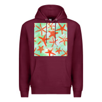Burgundy starfish seamless pattern Premium Hoodie - BundleAndBundleShop
