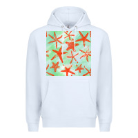 White starfish seamless pattern Premium Hoodie - BundleAndBundleShop