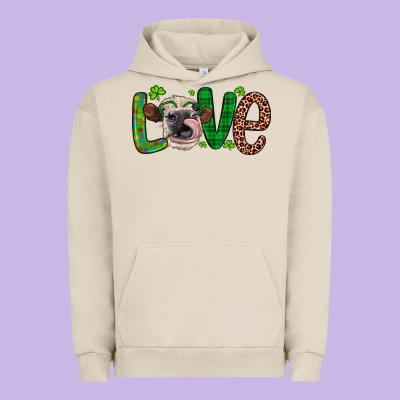 Western St. Patrick's Day Love Cow Urban Hoodie Designed By Artiststas