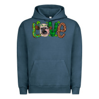 Pigment Midnight Navy Western St. Patrick's Day Love Cow Urban Hoodie - Artiststas