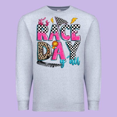 It's Race Day Y'all Premium Sweatshirt Designed By Zillion Design Studio