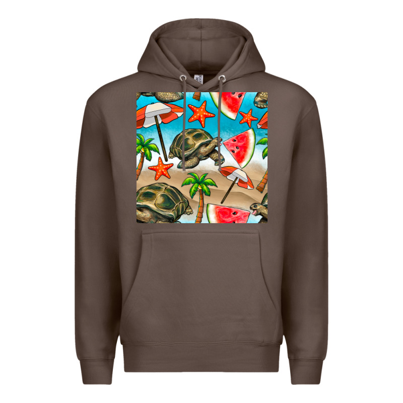 Tortoise Watermelon Beach Seamless Pattern Premium Hoodie by BundleAndBundleShop | Teevron
