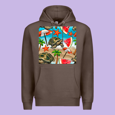 Tortoise Watermelon Beach Seamless Pattern Premium Hoodie Designed By Bundleandbundleshop
