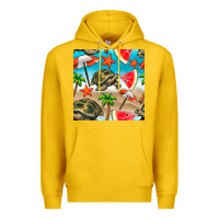Lemon tortoise watermelon beach seamless pattern Premium Hoodie - BundleAndBundleShop