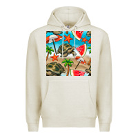 Oatmeal Heather tortoise watermelon beach seamless pattern Premium Hoodie - BundleAndBundleShop