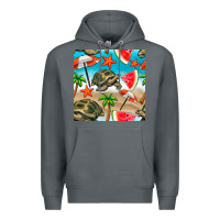 Rock tortoise watermelon beach seamless pattern Premium Hoodie - BundleAndBundleShop